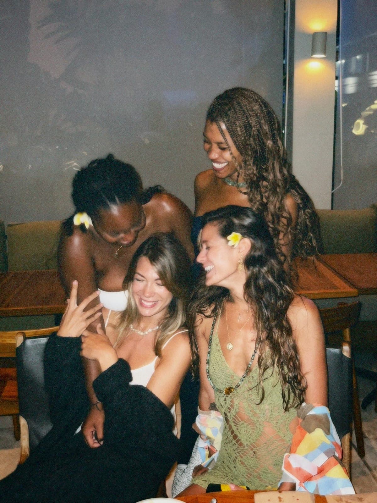 Friends clinking champagne glasses